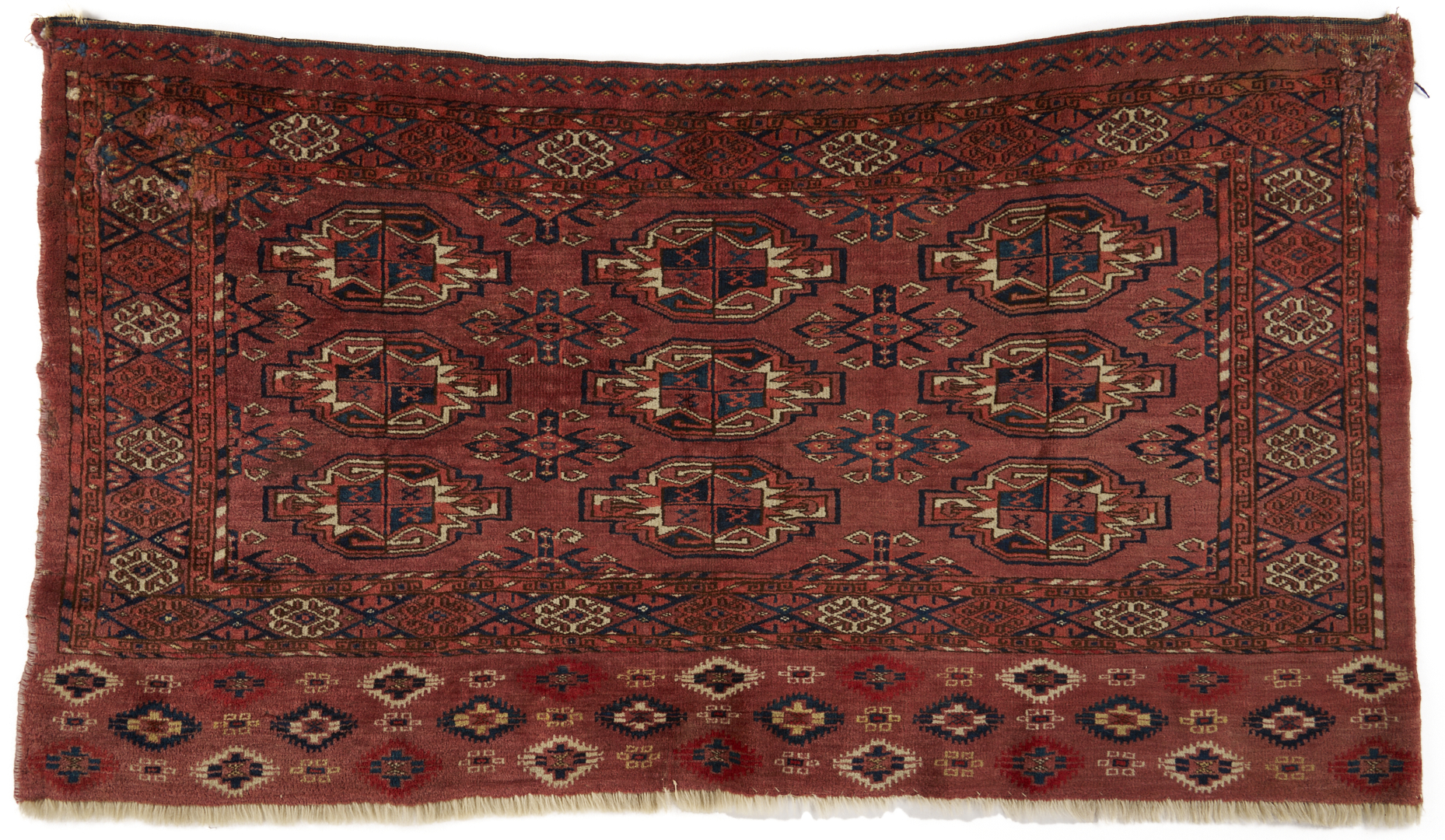 Lot 1087: 2 Antique Turkmen Tribal Chuval Weavings, Yomud & Tekke