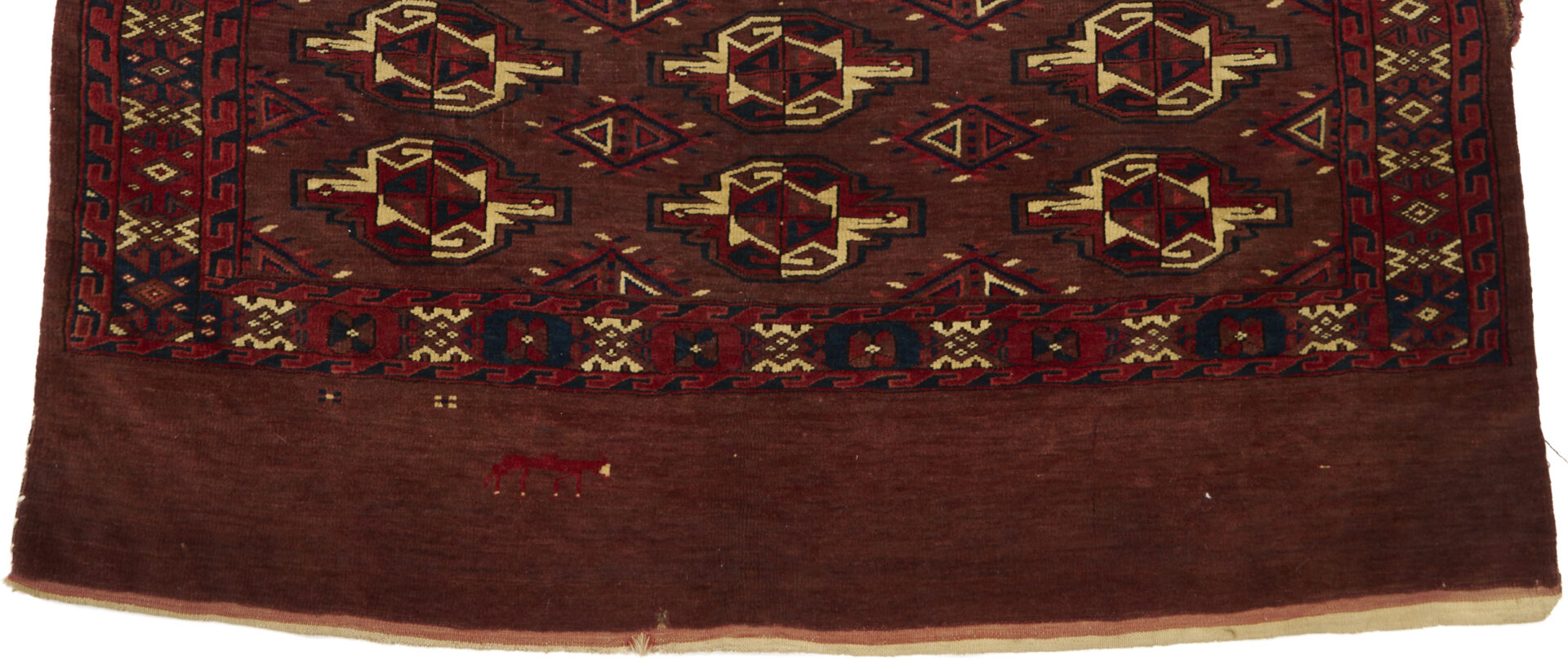Lot 1089: 3 Antique Turkmen Weavings, Yomud Torba, Arabatchi Chuval & Ersari Torba