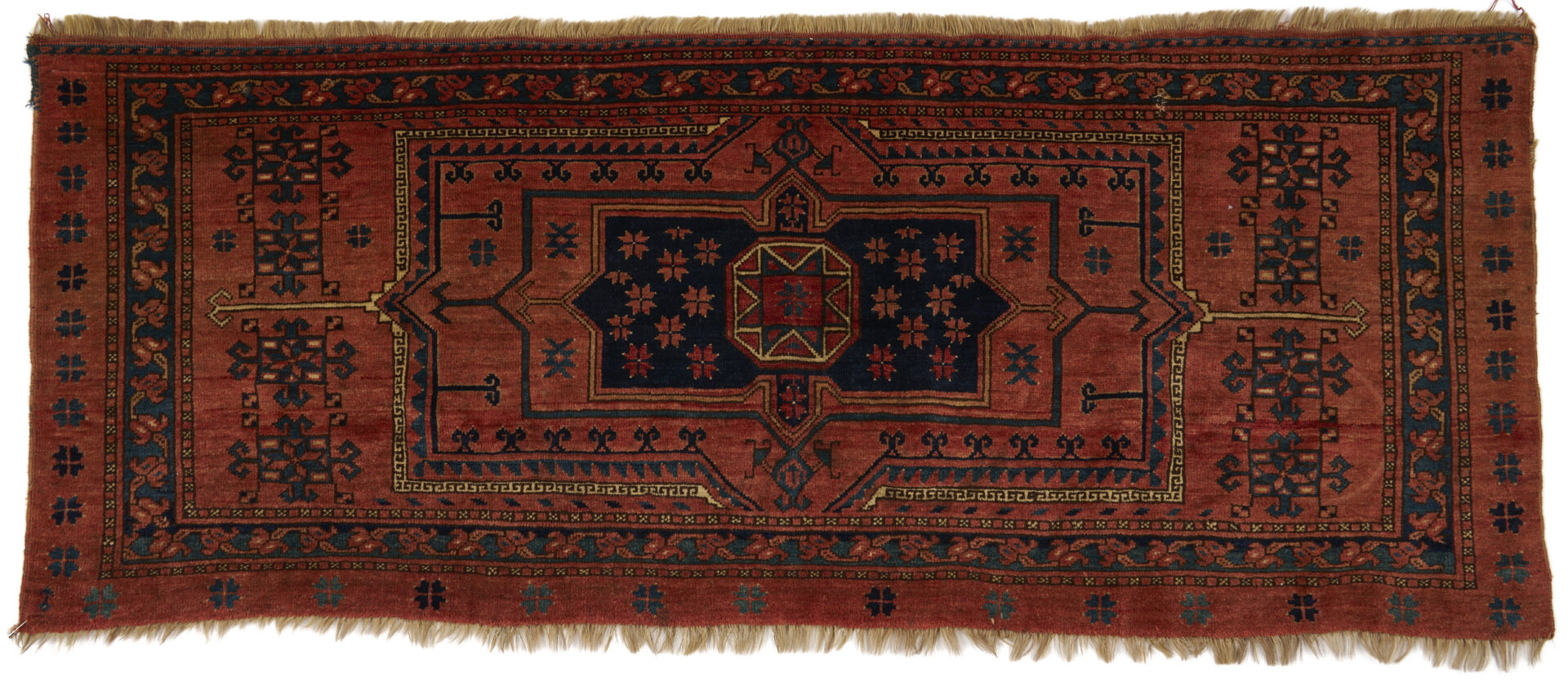 Lot 1089: 3 Antique Turkmen Weavings, Yomud Torba, Arabatchi Chuval & Ersari Torba