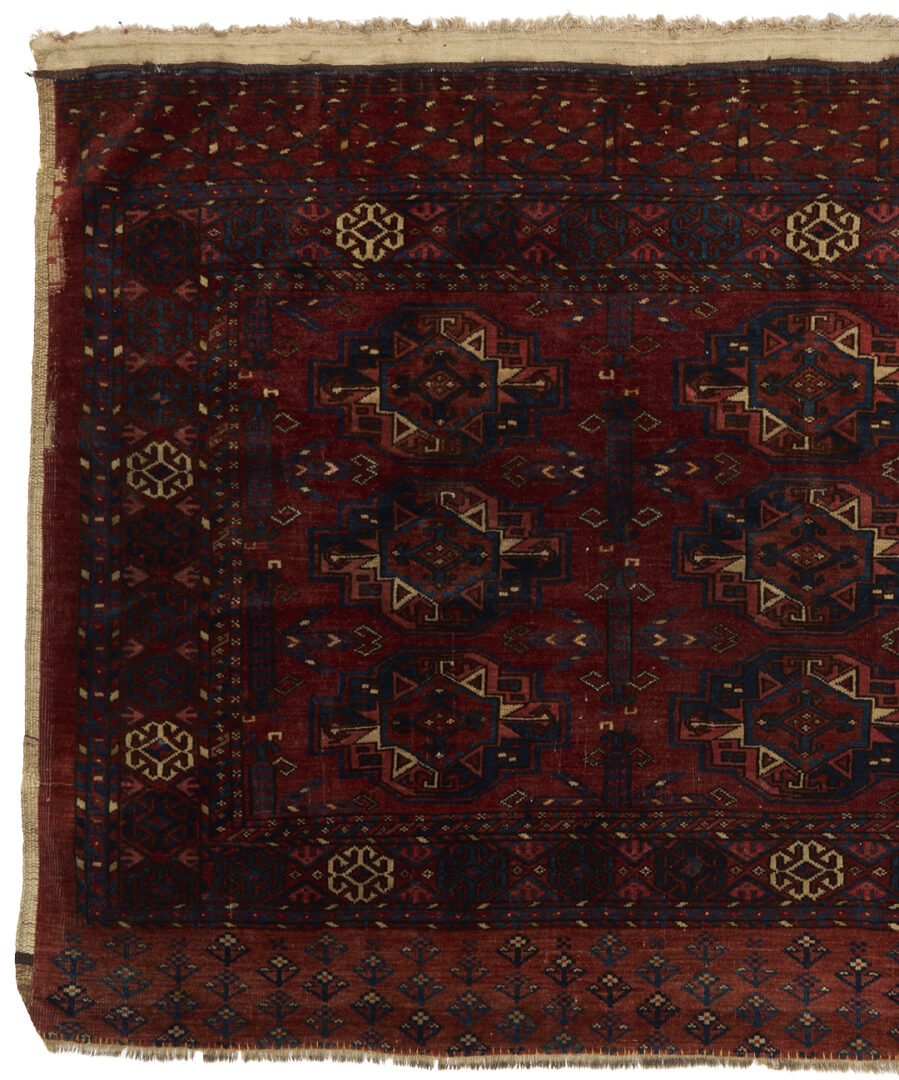 Lot 1089: 3 Antique Turkmen Weavings, Yomud Torba, Arabatchi Chuval & Ersari Torba