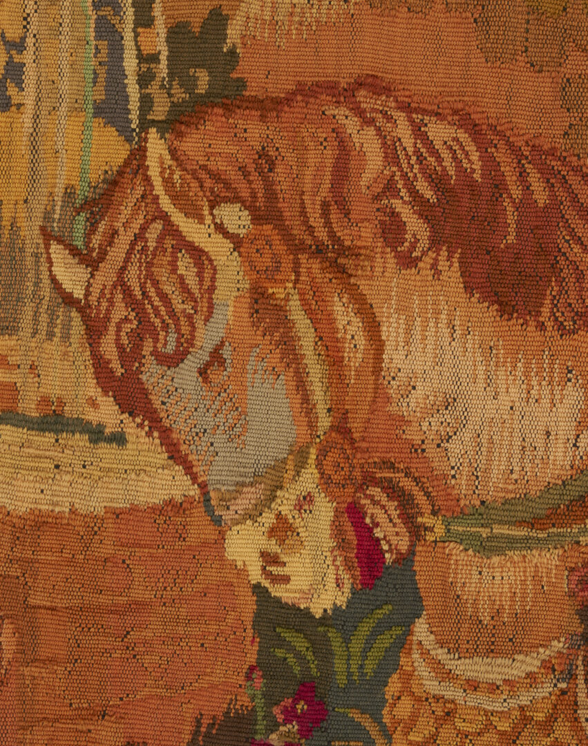 Lot 1090: French Medieval Style Equestrian Tapestry