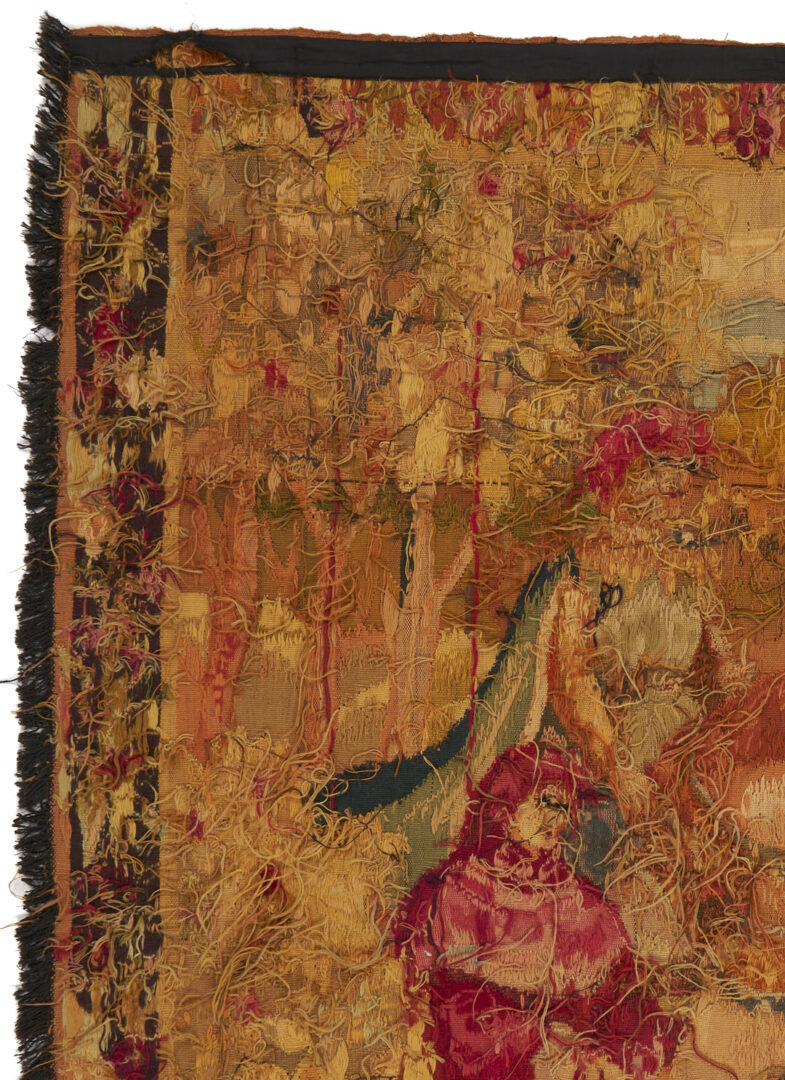 Lot 1090: French Medieval Style Equestrian Tapestry