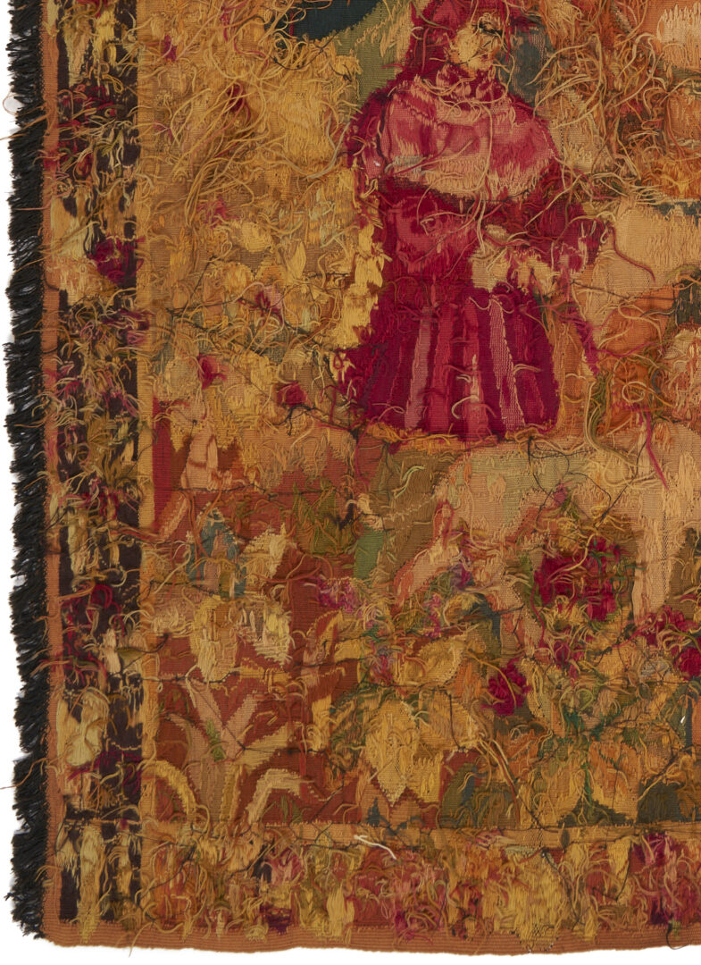Lot 1090: French Medieval Style Equestrian Tapestry