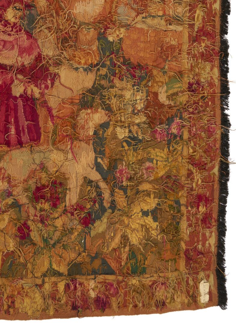 Lot 1090: French Medieval Style Equestrian Tapestry