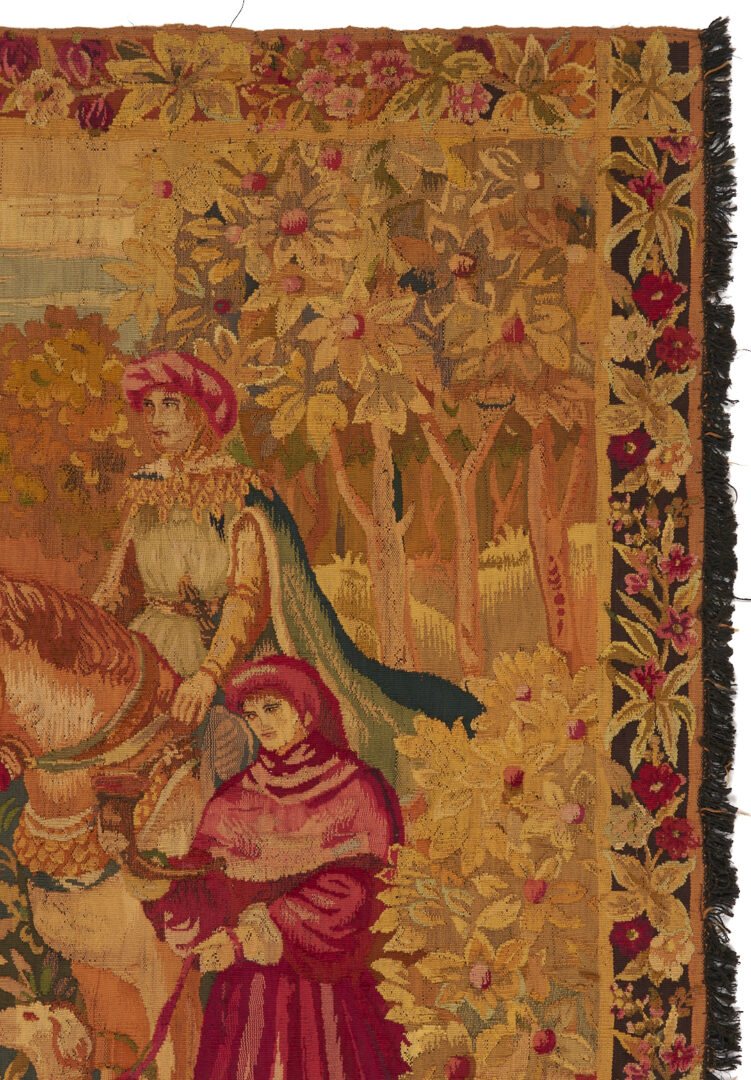 Lot 1090: French Medieval Style Equestrian Tapestry