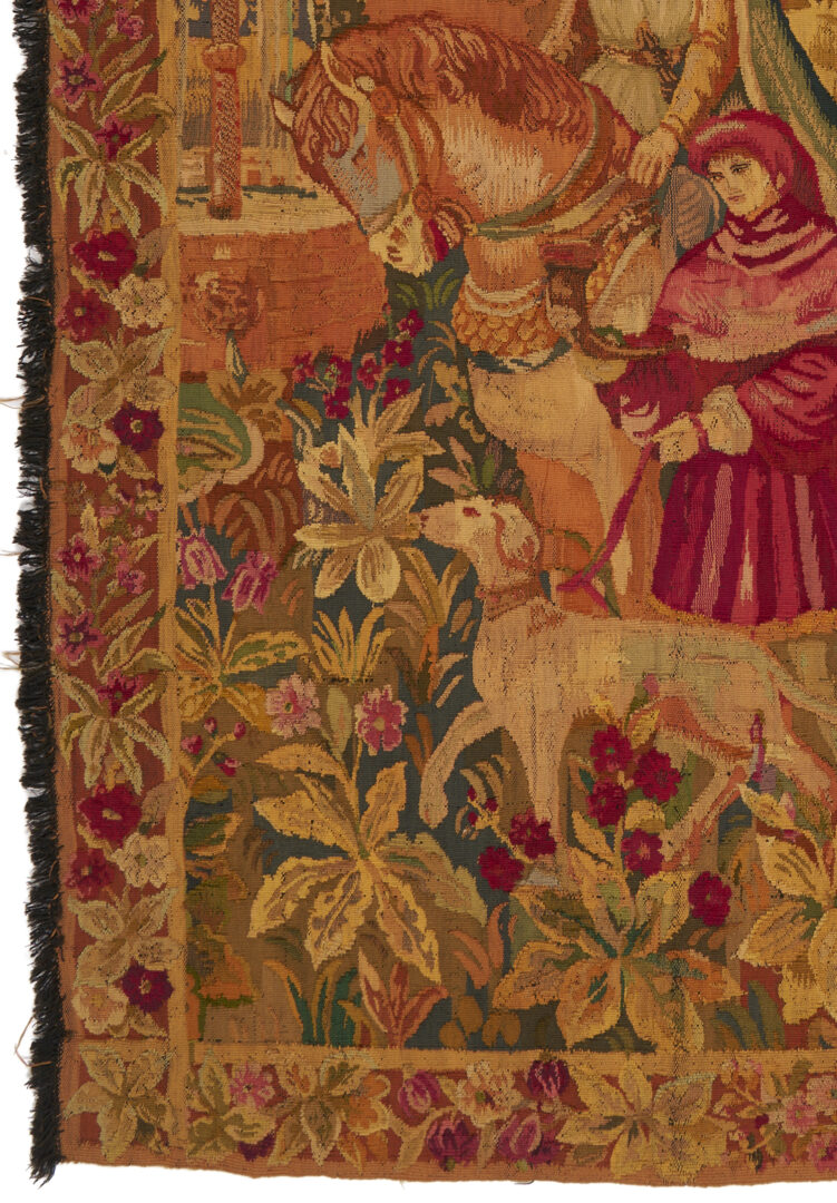 Lot 1090: French Medieval Style Equestrian Tapestry