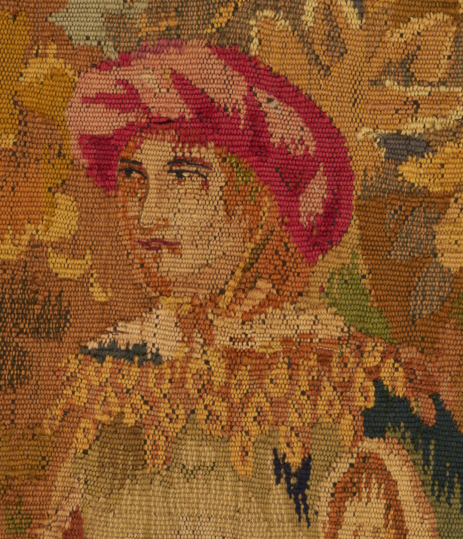 Lot 1090: French Medieval Style Equestrian Tapestry