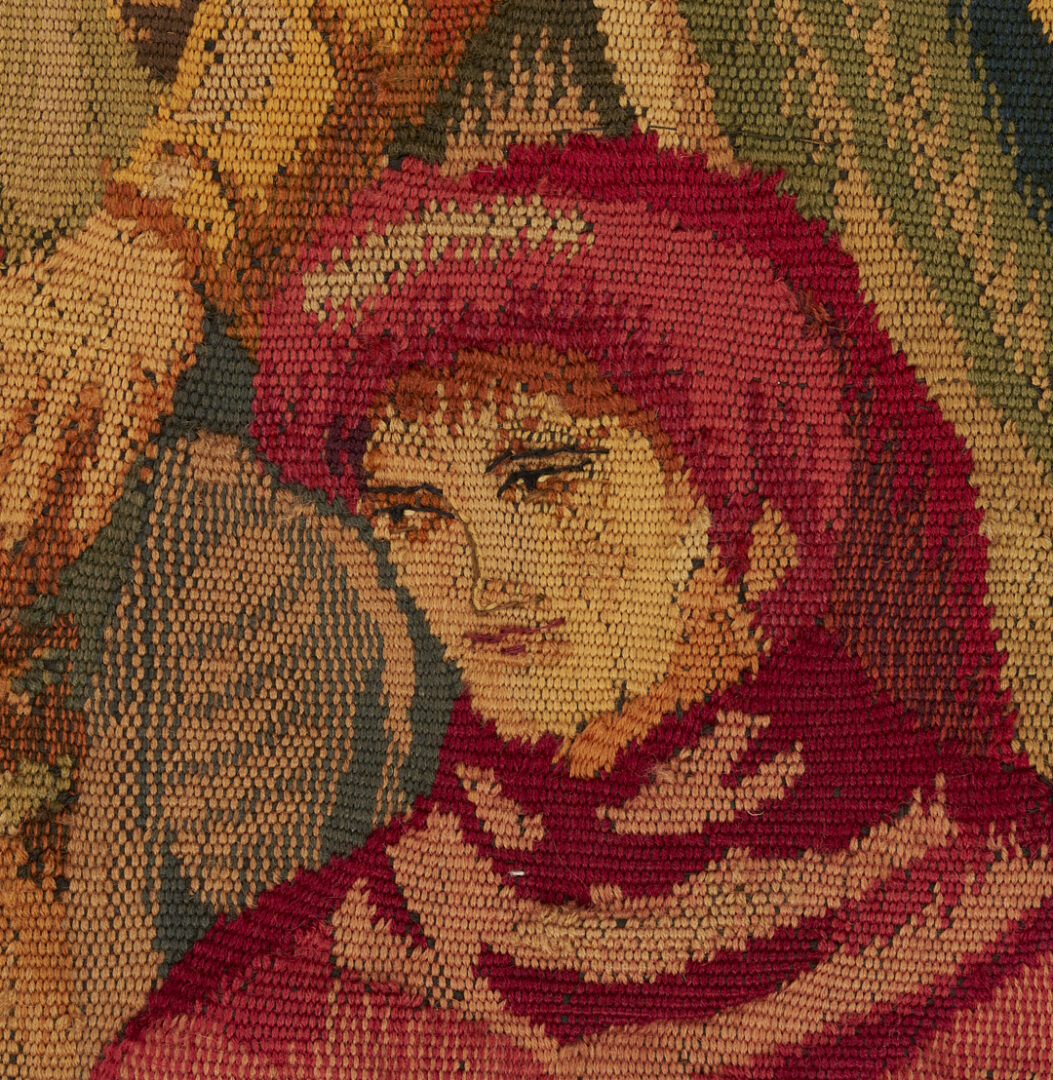 Lot 1090: French Medieval Style Equestrian Tapestry