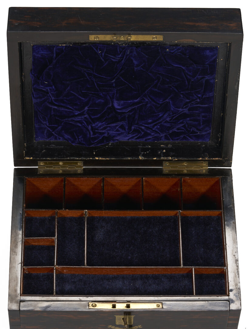 Lot 1092: English Coromandel Jewelry Box on Stand