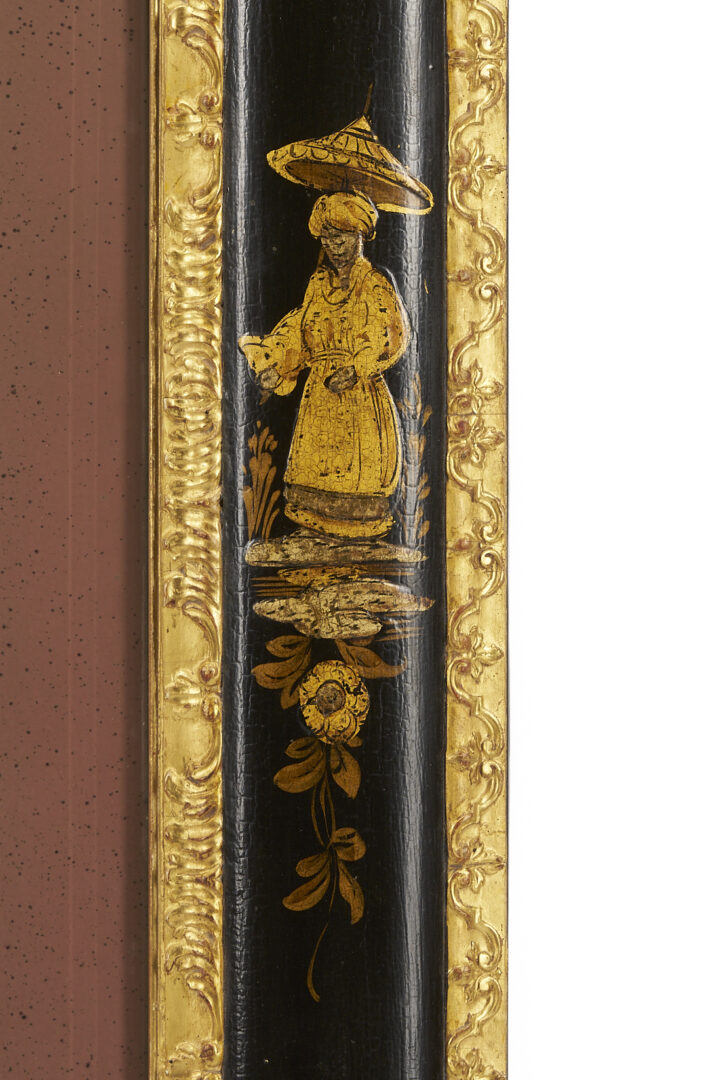 Lot 1095: George III Style Chinoiserie Black Lacquer & Gilt Mirror
