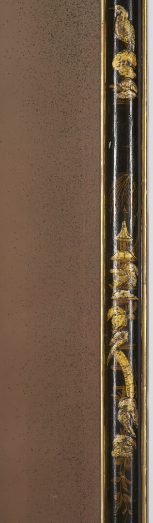 Lot 1096: Chinoiserie Black Lacquer and Gilt Pier Mirror