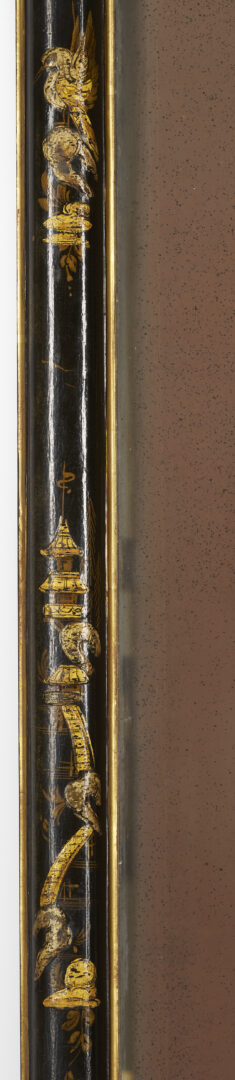 Lot 1096: Chinoiserie Black Lacquer and Gilt Pier Mirror