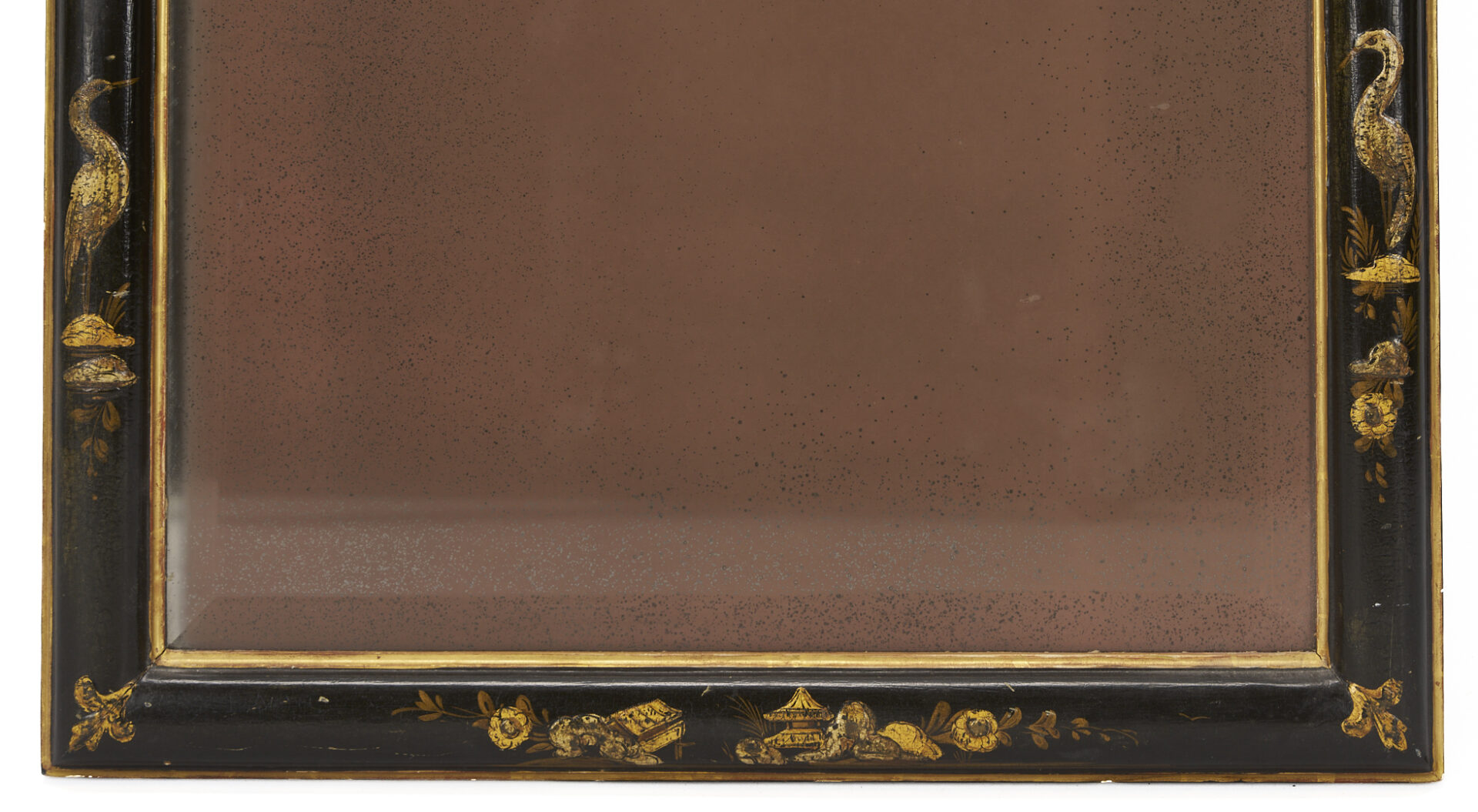 Lot 1096: Chinoiserie Black Lacquer and Gilt Pier Mirror