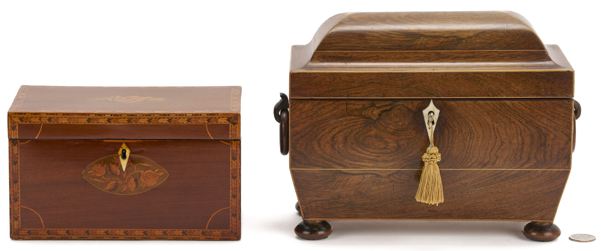 Lot 109: 2 Antique English Tea Caddies