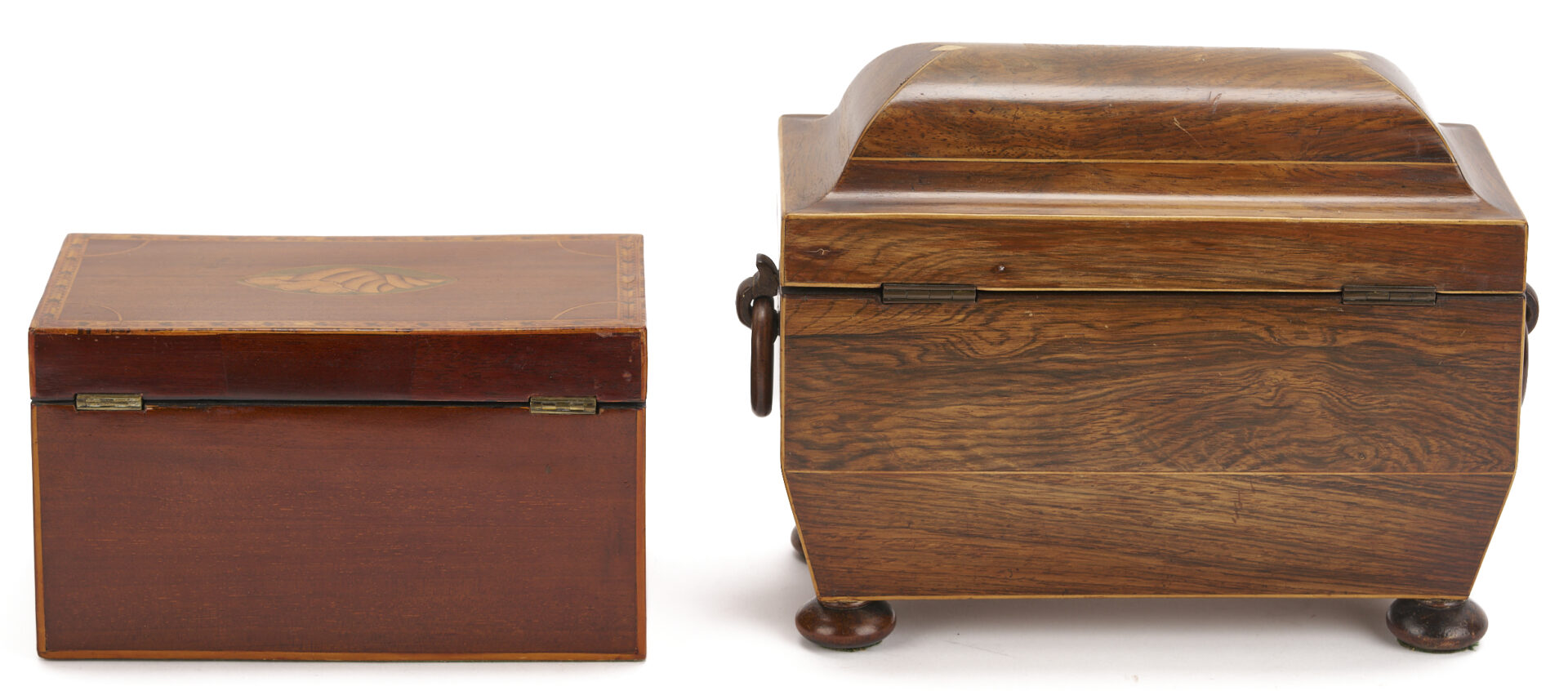 Lot 109: 2 Antique English Tea Caddies