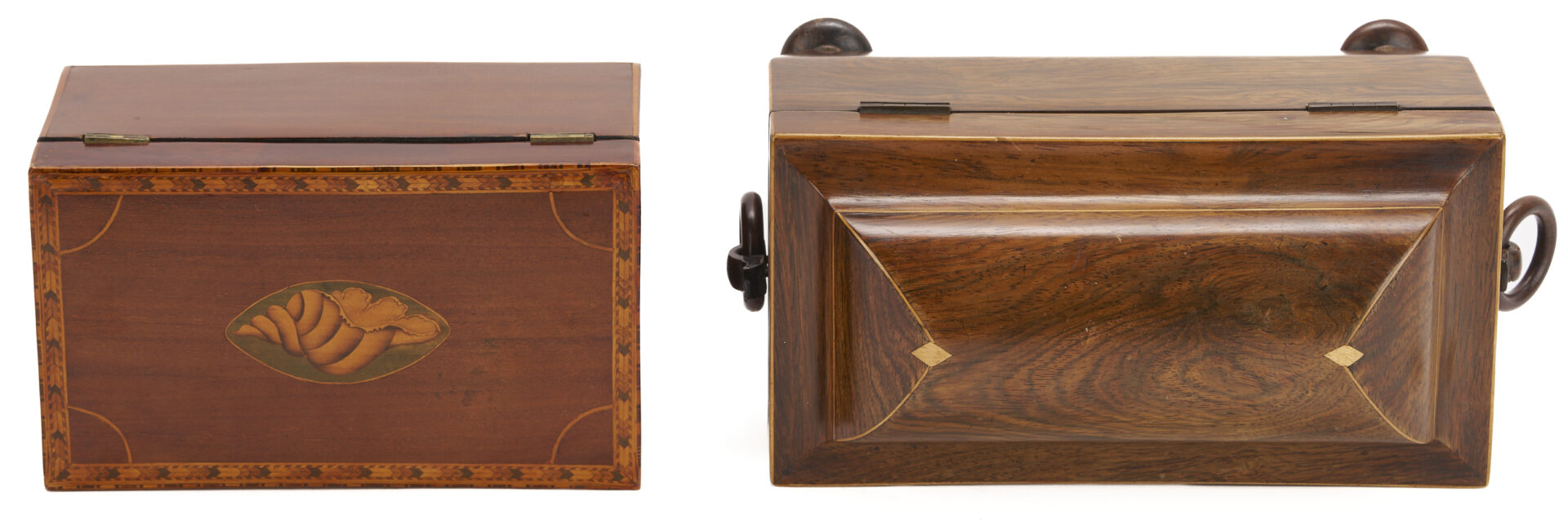 Lot 109: 2 Antique English Tea Caddies