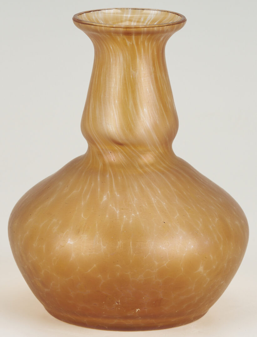 Lot 1102: 3 Czech Art Glass Vases, incl.  Kralik Peach Oil Spot