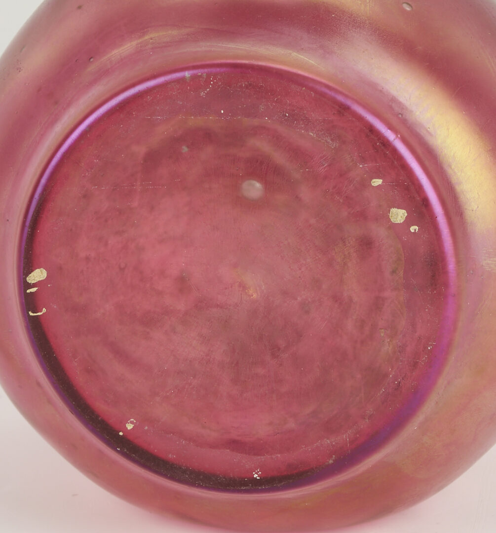 Lot 1102: 3 Czech Art Glass Vases, incl.  Kralik Peach Oil Spot
