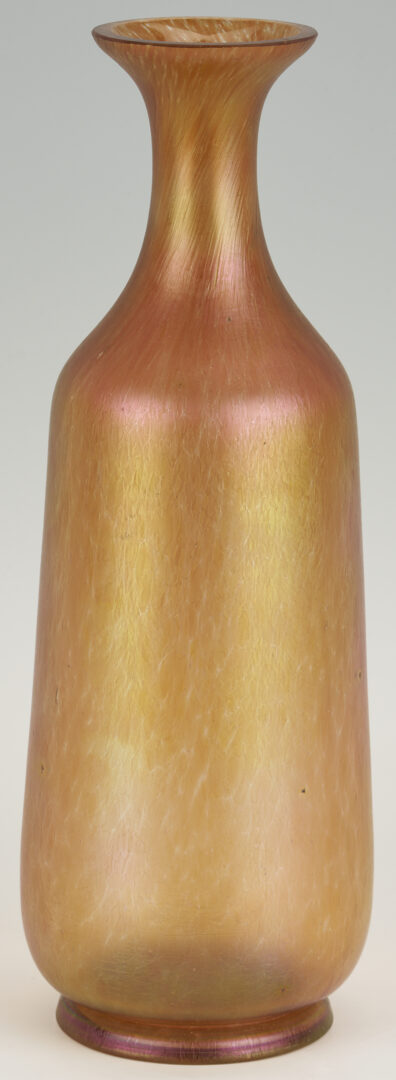 Lot 1102: 3 Czech Art Glass Vases, incl.  Kralik Peach Oil Spot