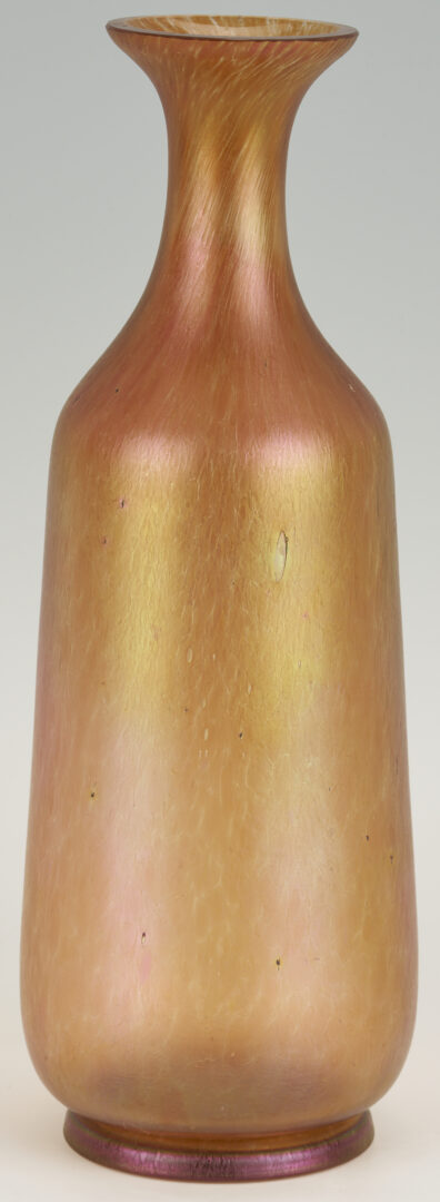 Lot 1102: 3 Czech Art Glass Vases, incl.  Kralik Peach Oil Spot