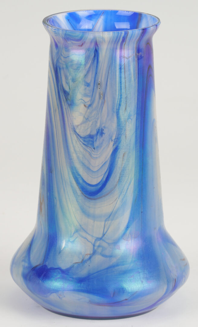 Lot 1103: 3 Art Glass Vases with Pulled Color Designs