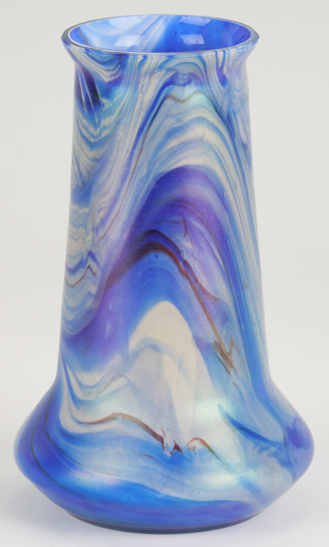 Lot 1103: 3 Art Glass Vases with Pulled Color Designs