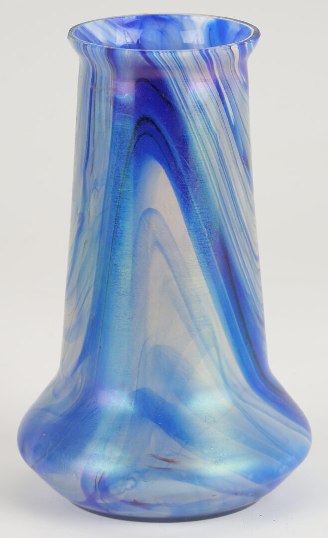 Lot 1103: 3 Art Glass Vases with Pulled Color Designs