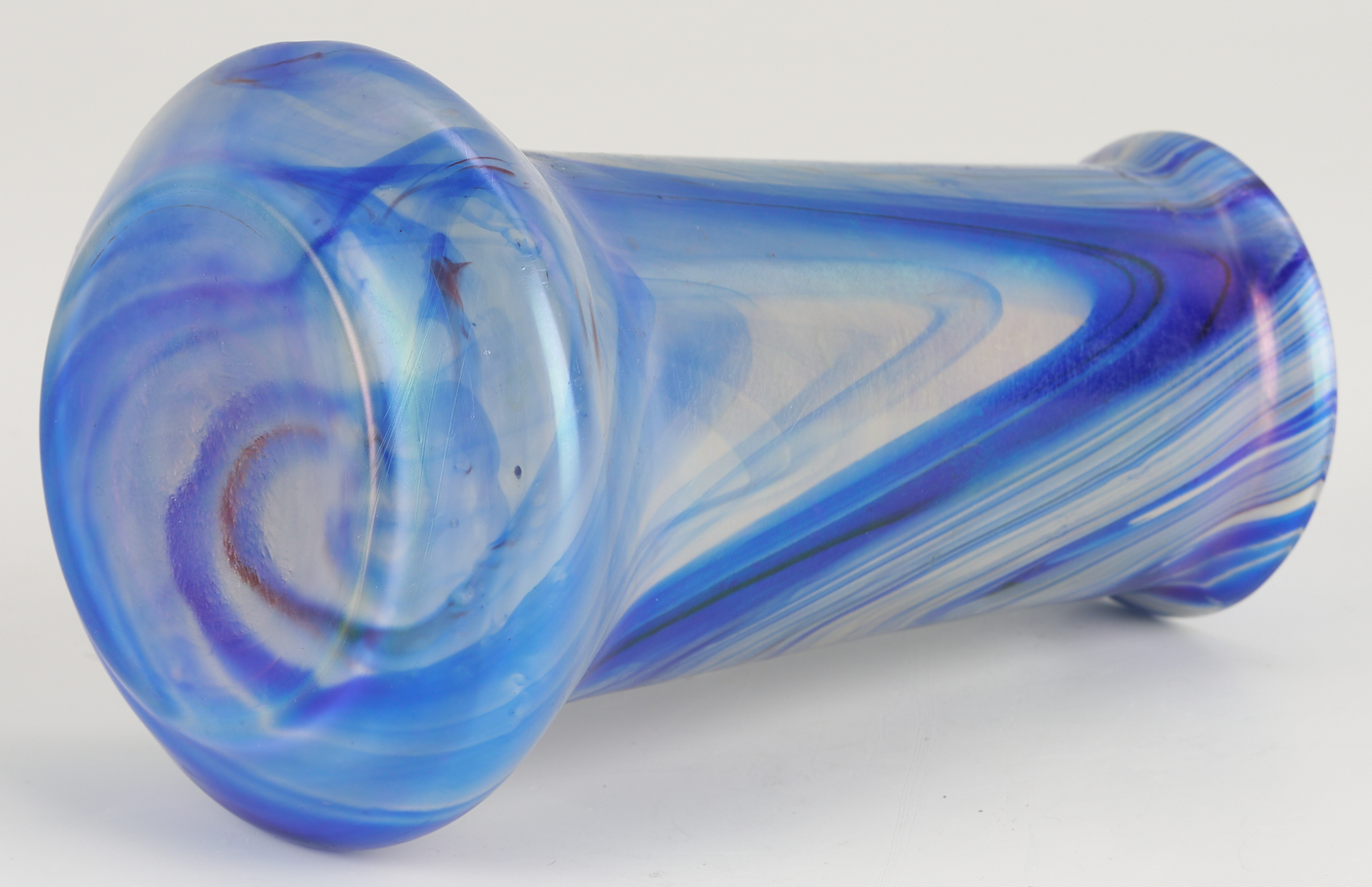 Lot 1103: 3 Art Glass Vases with Pulled Color Designs