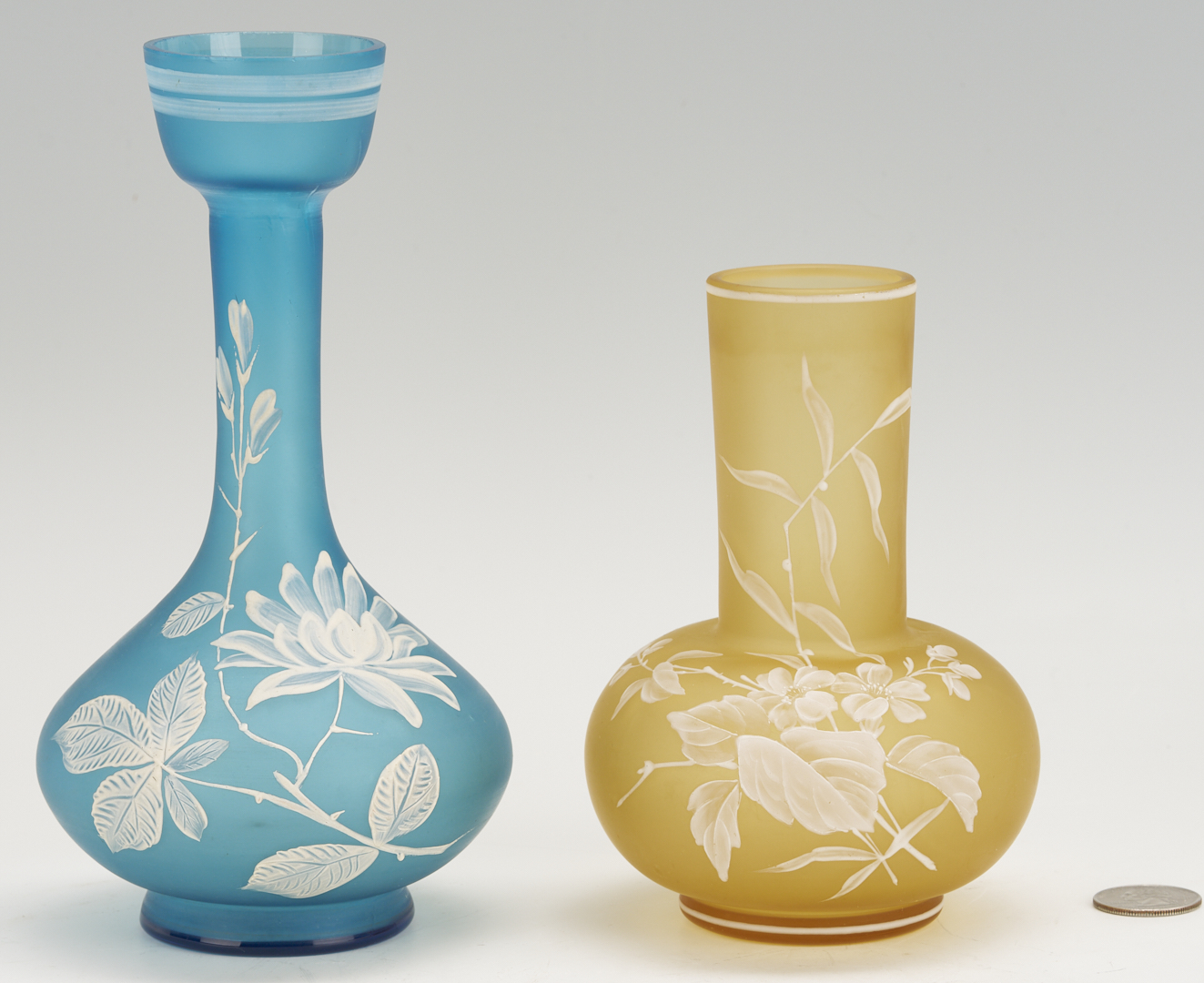 Lot 1104: 2 Cameo Art Glass Vases
