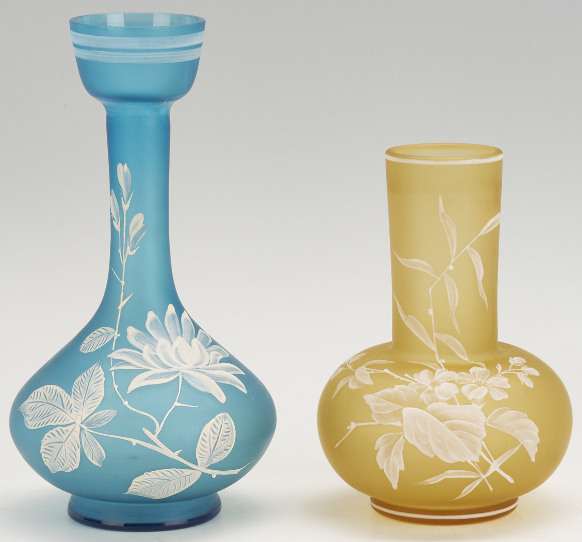 Lot 1104: 2 Cameo Art Glass Vases