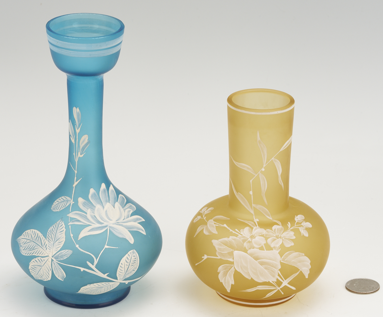 Lot 1104: 2 Cameo Art Glass Vases