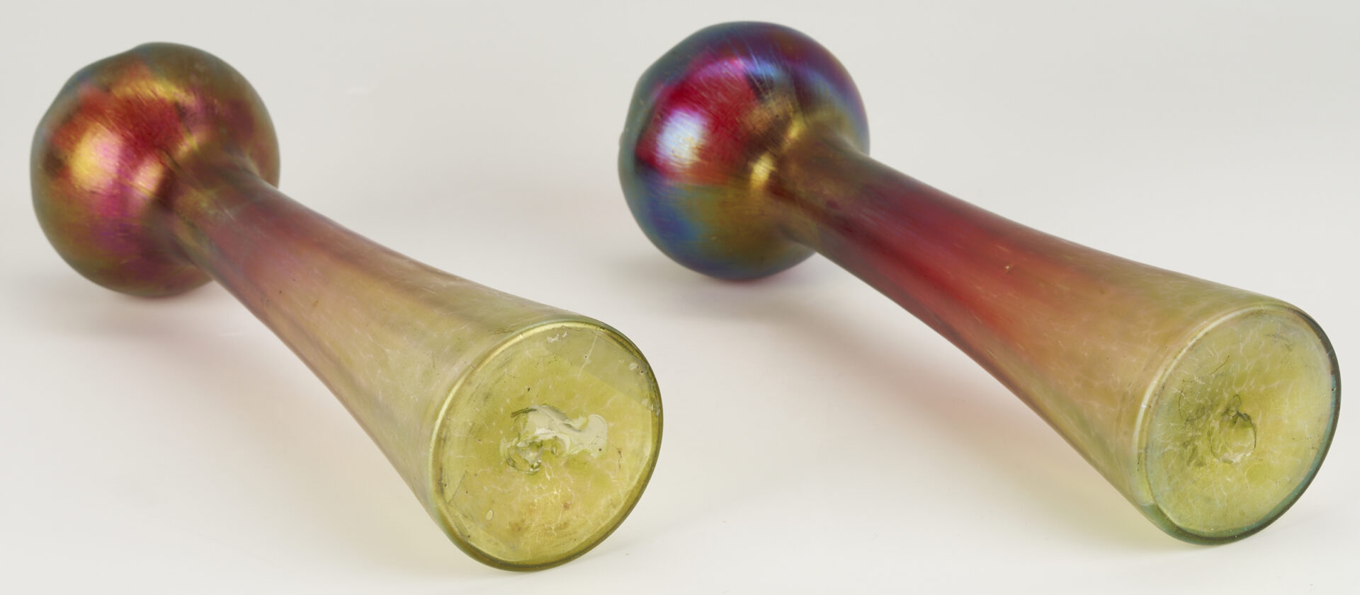 Lot 1105: Pair Rindskopf Pepita Art Nouveau Glass Vases