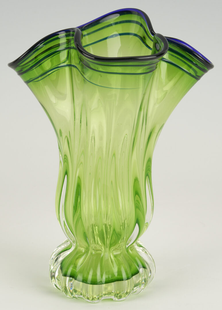 Lot 1109: 2 Murano Mid Century Art Glass Vases