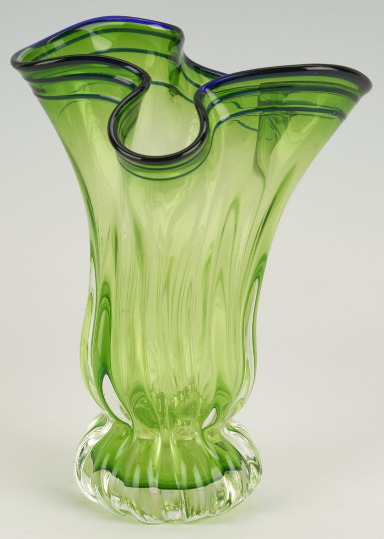 Lot 1109: 2 Murano Mid Century Art Glass Vases