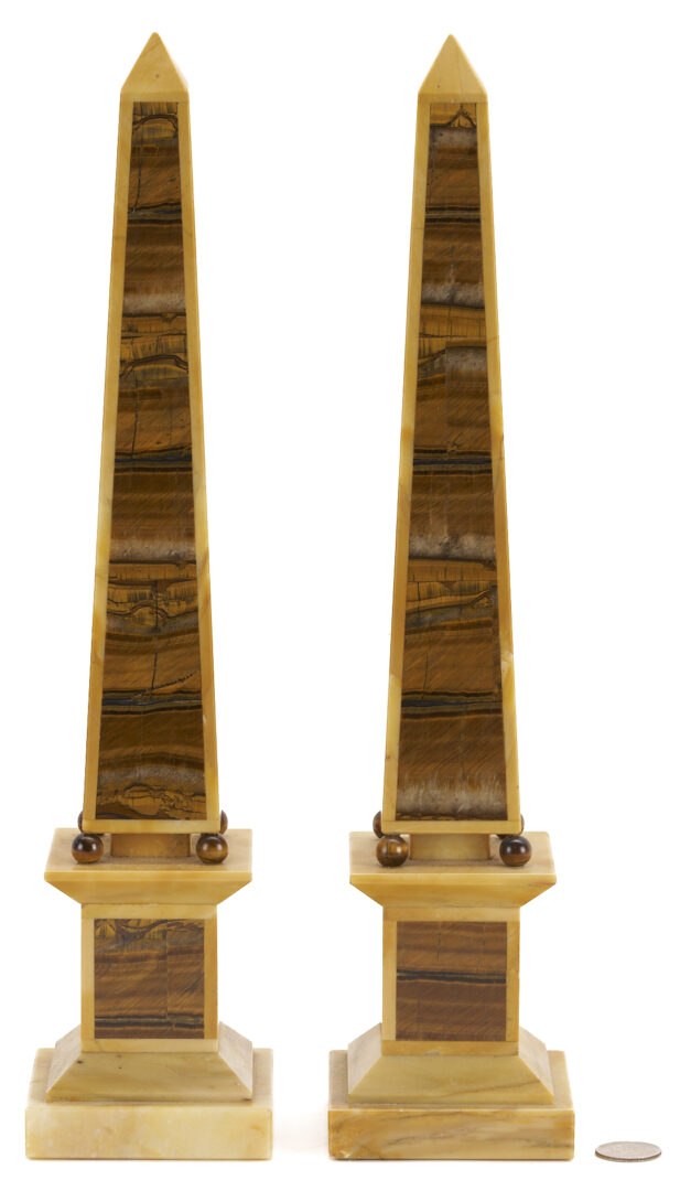 Lot 110: Pair of Grand Tour Sienna Marble Obelisks