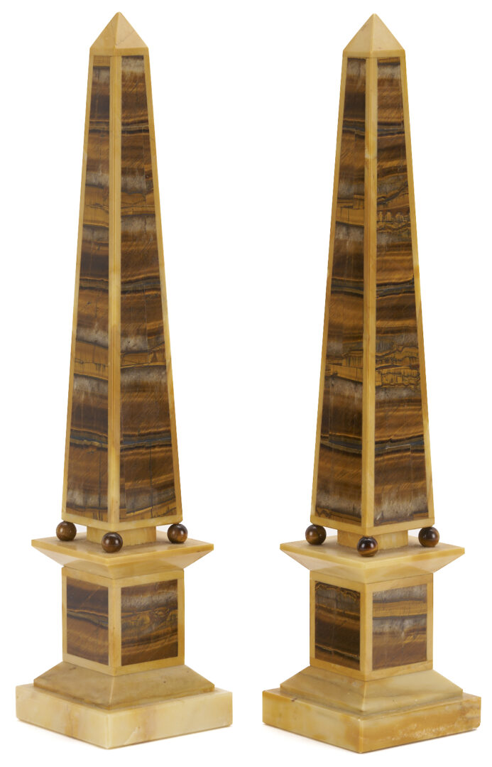Lot 110: Pair of Grand Tour Sienna Marble Obelisks