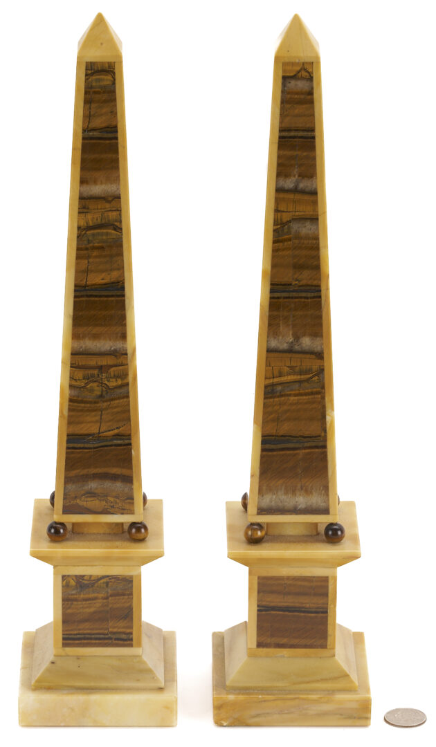 Lot 110: Pair of Grand Tour Sienna Marble Obelisks