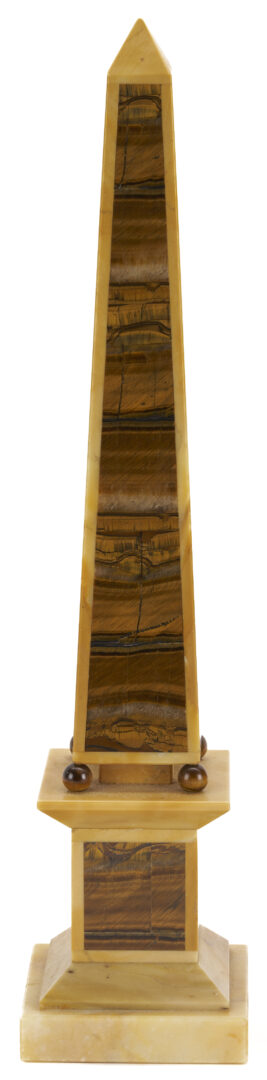 Lot 110: Pair of Grand Tour Sienna Marble Obelisks