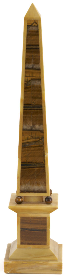 Lot 110: Pair of Grand Tour Sienna Marble Obelisks