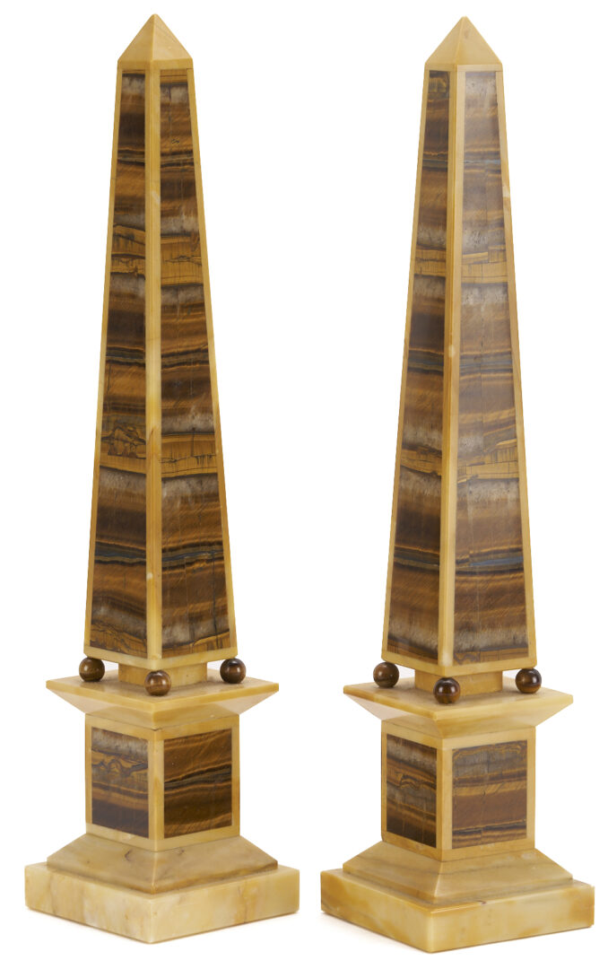 Lot 110: Pair of Grand Tour Sienna Marble Obelisks