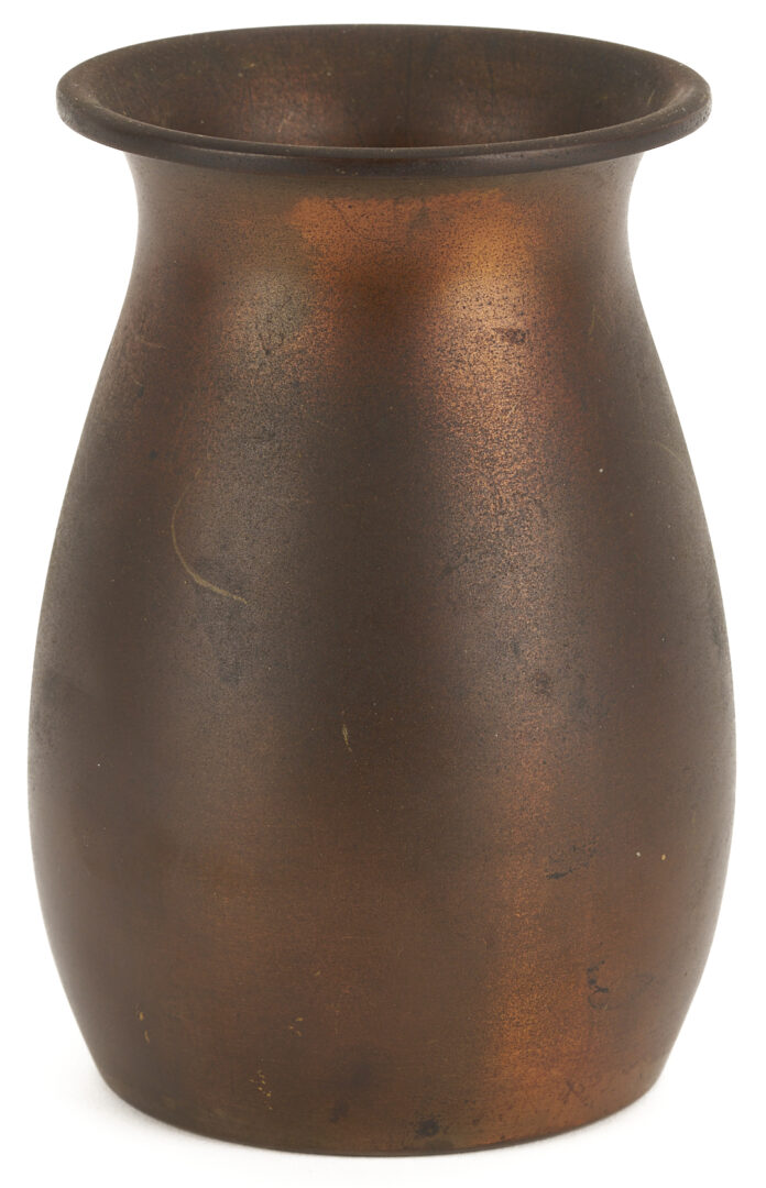 Lot 1111: Art Nouveau Bronze Sculpture & Heintz MIxed Metal Vase