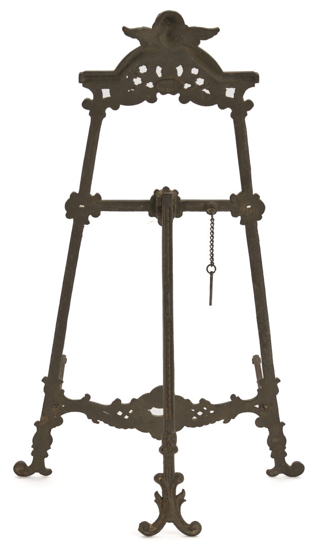 Lot 1112: Bronze Tabletop Easel and Dore Gilt Bronze Basket