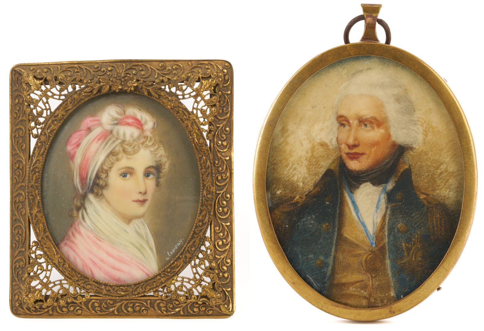 Lot 1113: 8 Miniature Portraits and Portrait Boxes
