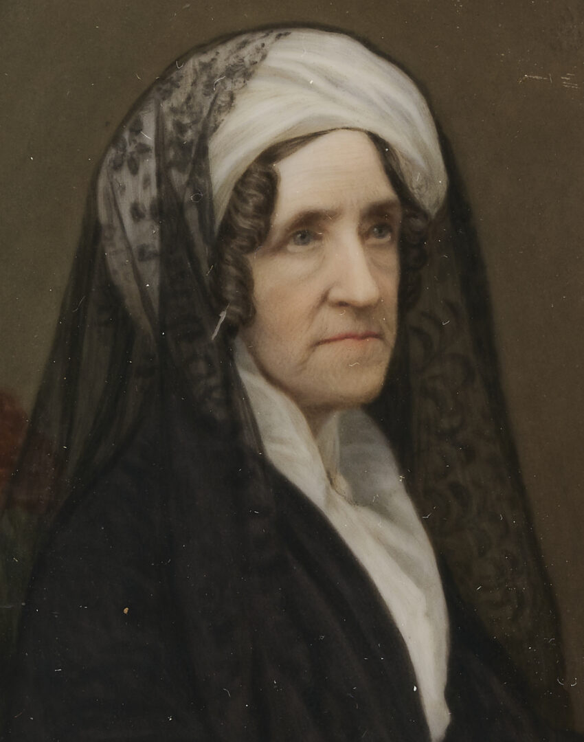 Lot 1114: 4 Portrait Miniatures: Sisters, Mother & Child plus Lady in Black Mourning Clothing