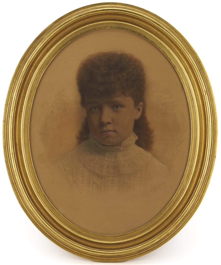 Lot 1118: Joseph Henry Sharp Watercolor Portrait of a Child, 1884