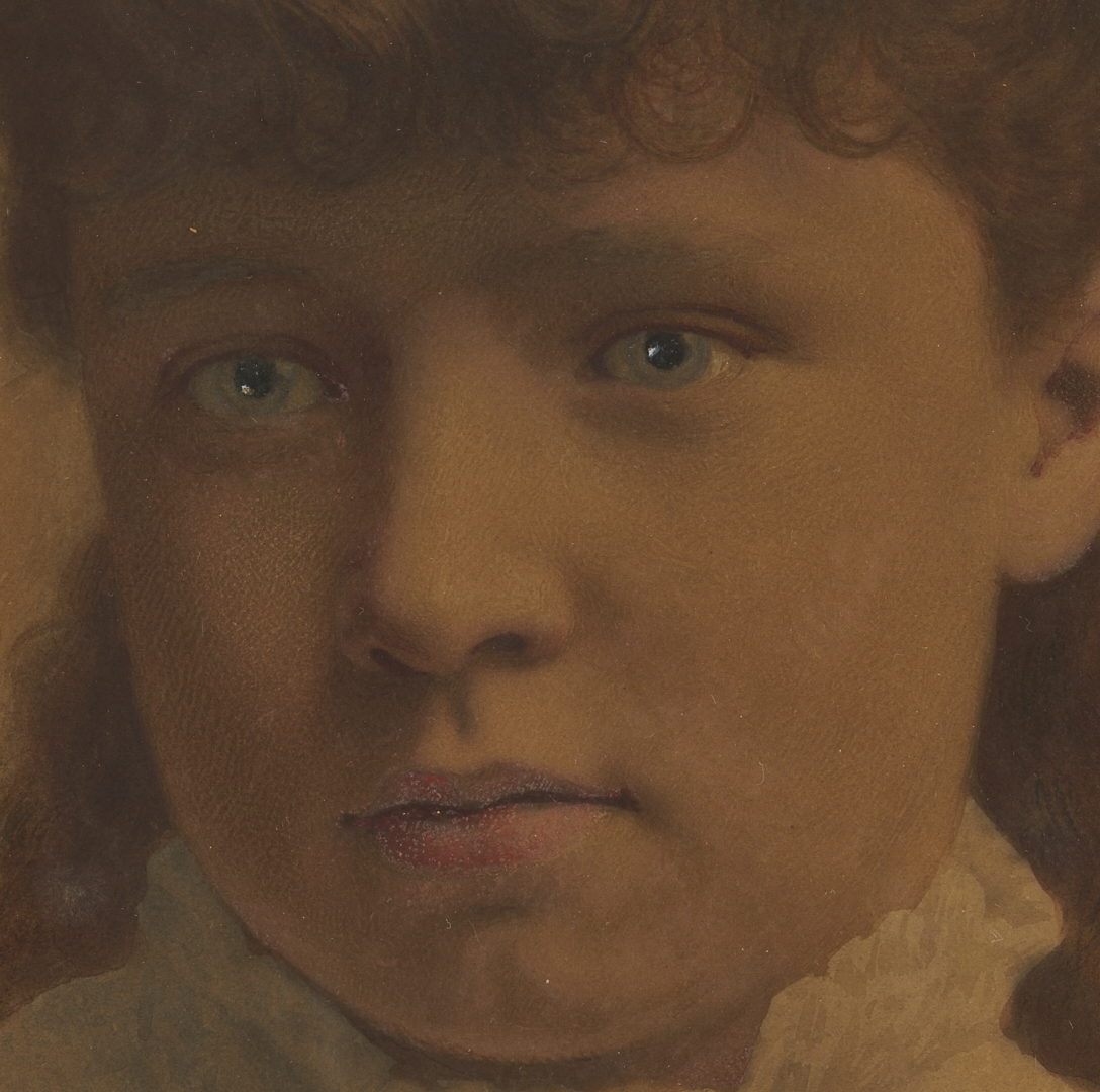 Lot 1118: Joseph Henry Sharp Watercolor Portrait of a Child, 1884