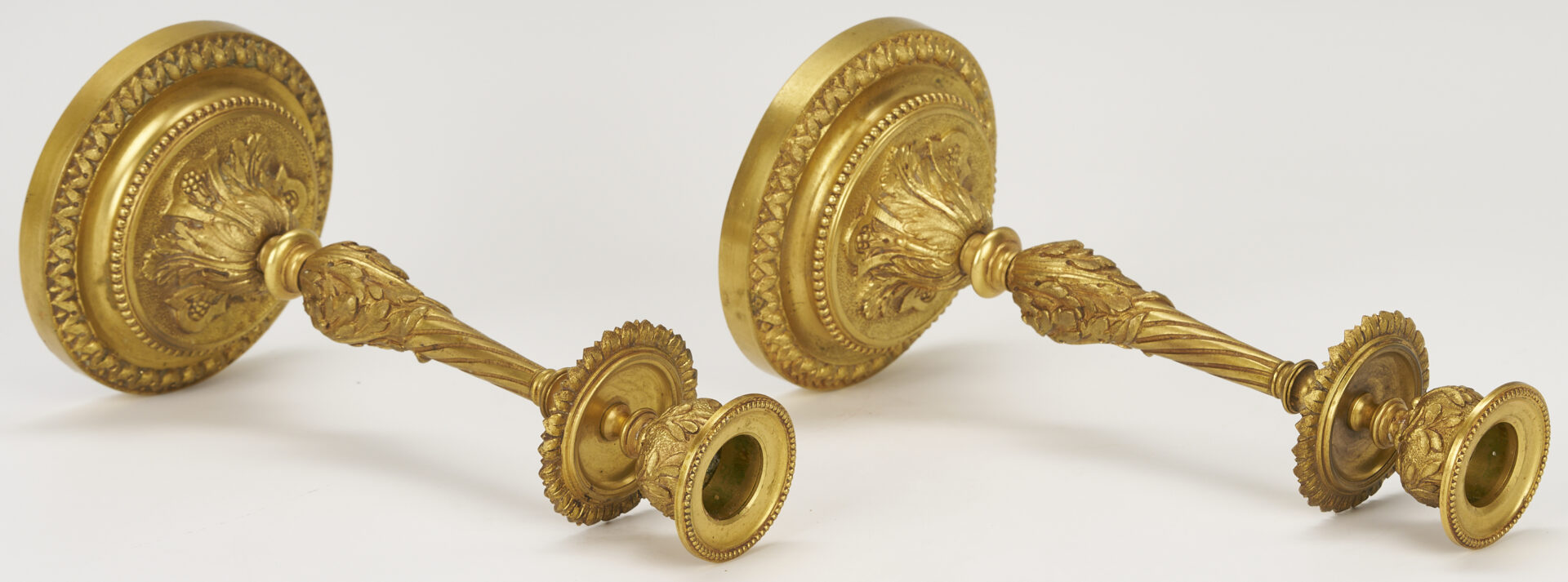 Lot 111: Neoclassical Gilt Bronze Centerpiece Bowl & Candlesticks