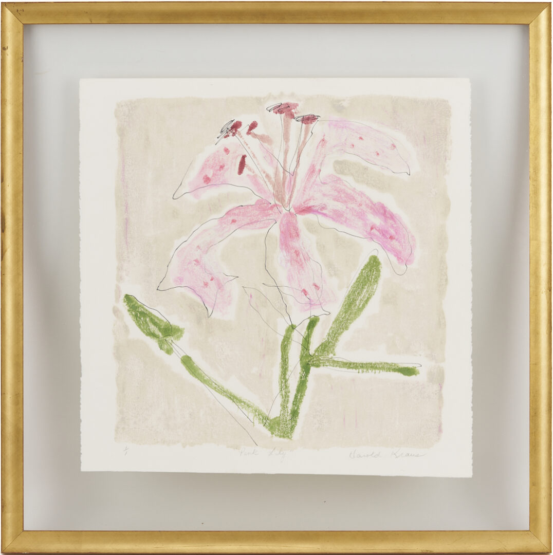 Lot 1120: Three Harold Kraus Floral Monotypes
