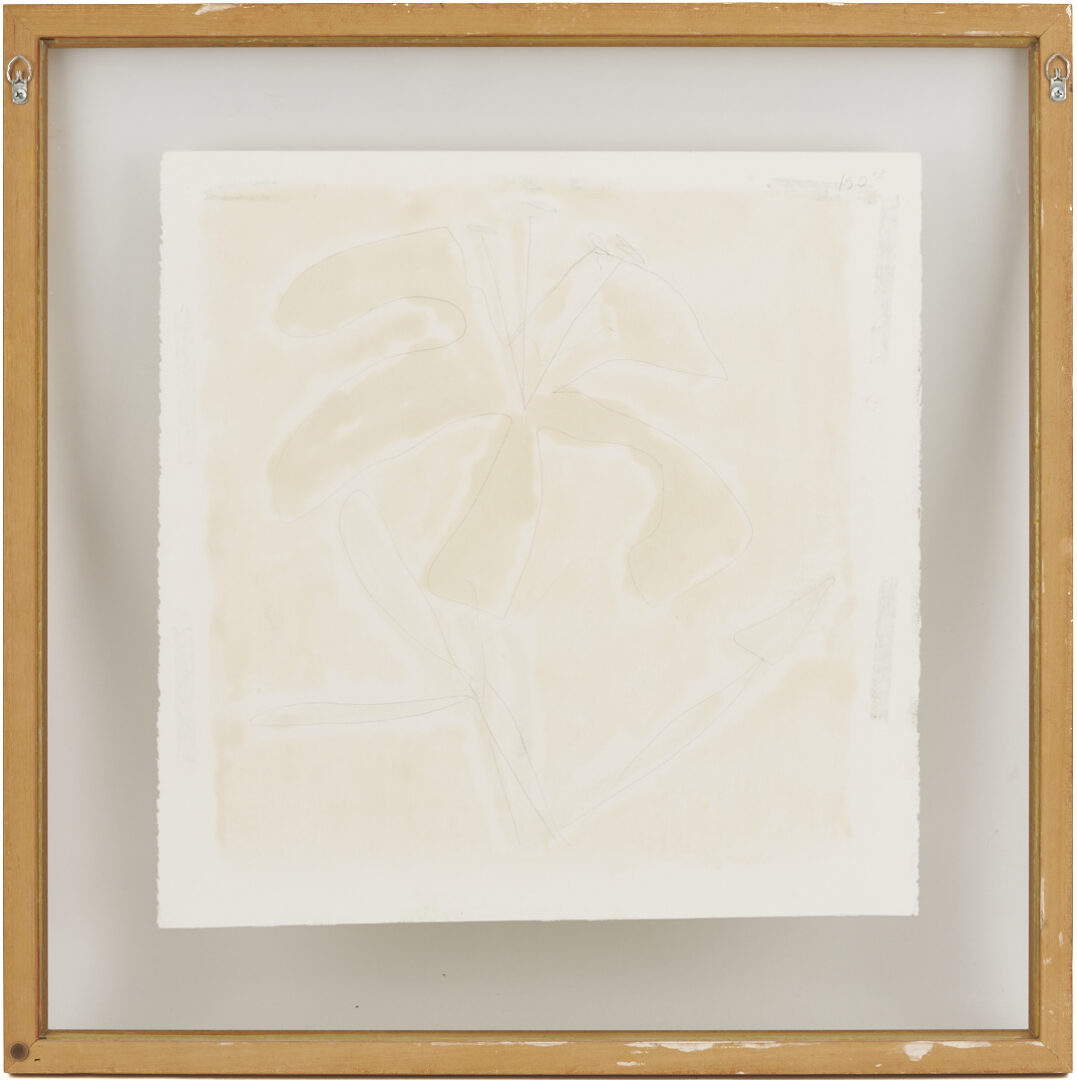 Lot 1120: Three Harold Kraus Floral Monotypes