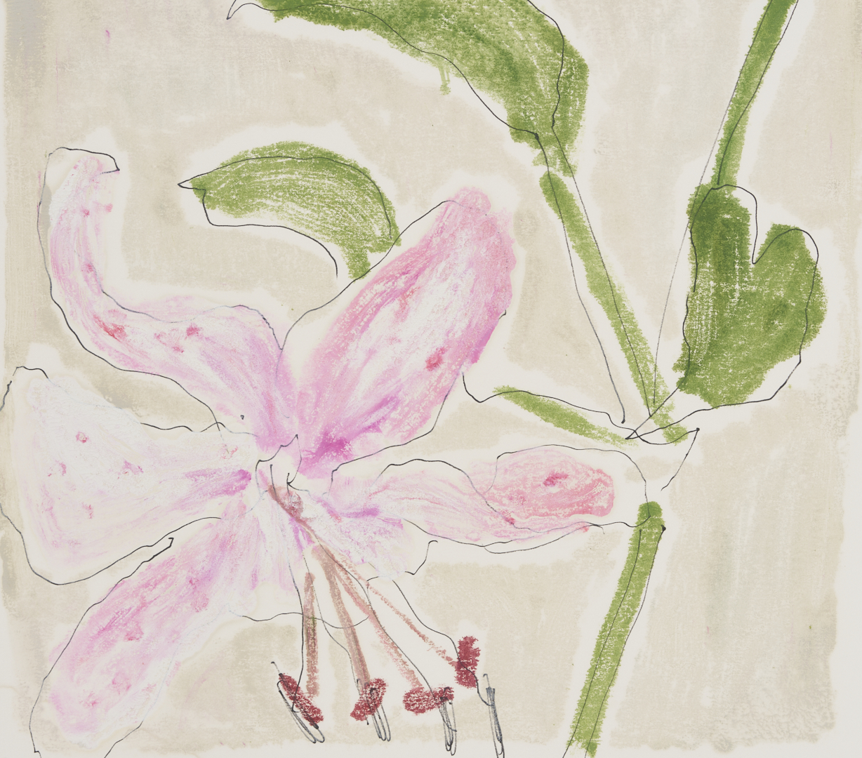 Lot 1120: Three Harold Kraus Floral Monotypes